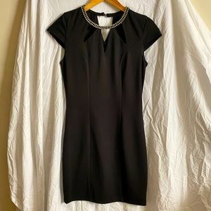 Black cutout neckline dress